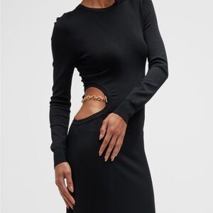 Side Detail Black Dress
